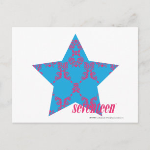Damask Magenta-Aqua 2 Briefkaart