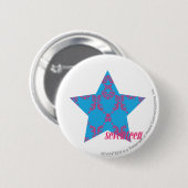 Damask Magenta-Aqua 2 Ronde Button 5,7 Cm (Voorkant /achterkant)