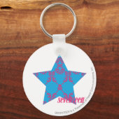 Damask Magenta-Aqua 2 Sleutelhanger (Voorkant)