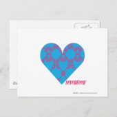 Damask Magenta-Aqua 3 Briefkaart (Voorkant / Achterkant)