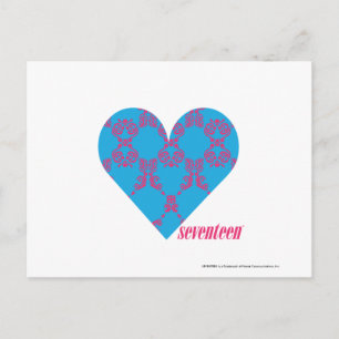 Damask Magenta-Aqua 3 Briefkaart