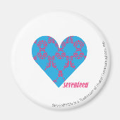 Damask Magenta-Aqua 3 Magneet (Voorkant)