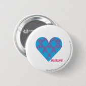 Damask Magenta-Aqua 3 Ronde Button 5,7 Cm (Voorkant /achterkant)