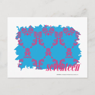 Damask Magenta-Aqua 4 Briefkaart