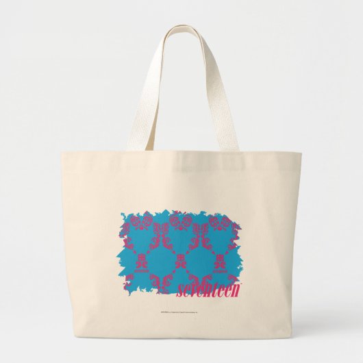 Damask Magenta-Aqua 4 Grote Tote Bag (Voorkant)