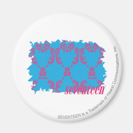 Damask Magenta-Aqua 4 Magneet (Voorkant)