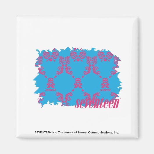 Damask Magenta-Aqua 4 Magneet (Voorkant)