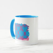 Damask Magenta-Aqua 4 Mok (Voorkant links)