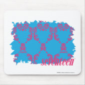 Damask Magenta-Aqua 4 Muismat (Voorkant)