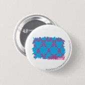 Damask Magenta-Aqua 4 Ronde Button 5,7 Cm (Voorkant /achterkant)