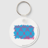Damask Magenta-Aqua 4 Sleutelhanger (Voorkant)