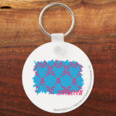 Damask Magenta-Aqua 4 Sleutelhanger (Voorkant)