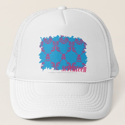 Damask Magenta-Aqua 4 Trucker Pet (Voorkant)