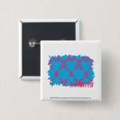 Damask Magenta-Aqua 4 Vierkante Button 5,1 Cm (Voorkant /achterkant)