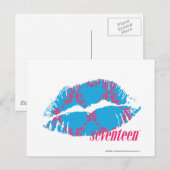 Damask Magenta-Aqua Briefkaart (Voorkant / Achterkant)