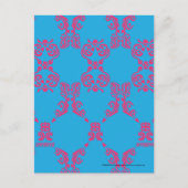Damask Magenta-Aqua Briefkaart (Voorkant)