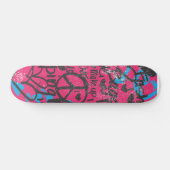 Damask Magenta-Aqua, Grafitti Persoonlijk Skateboard (Horizontaal)