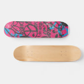 Damask Magenta-Aqua, Grafitti Persoonlijk Skateboard (Horizontaal)