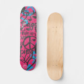 Damask Magenta-Aqua, Grafitti Persoonlijk Skateboard (Voorkant)