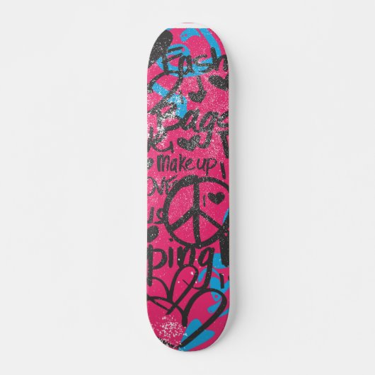 Damask Magenta-Aqua, Grafitti Persoonlijk Skateboard (Voorkant)