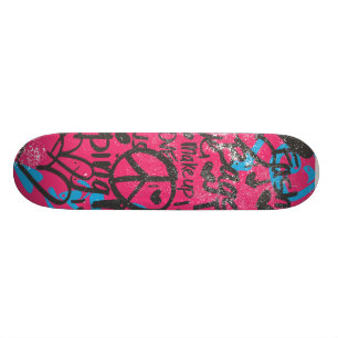 Damask Magenta-Aqua, Grafitti Persoonlijk Skateboard