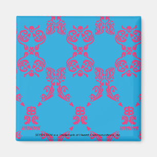 Damask Magenta-Aqua Magneet
