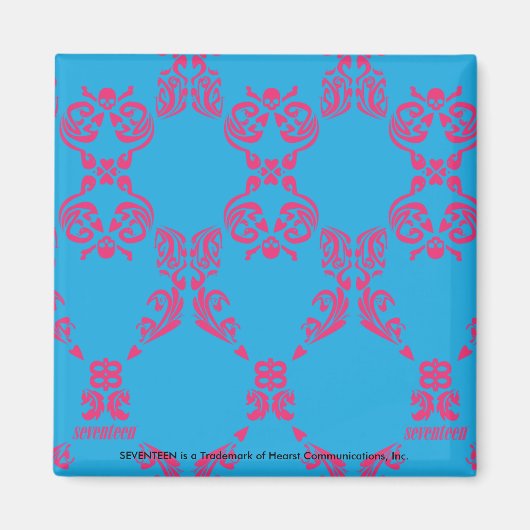 Damask Magenta-Aqua Magneet (Voorkant)