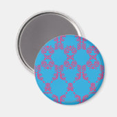 Damask Magenta-Aqua Magneet (Voorkant / Achterkant)