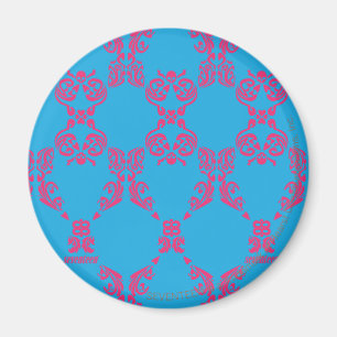 Damask Magenta-Aqua Magneet