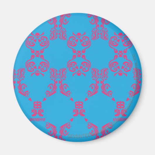 Damask Magenta-Aqua Magneet (Voorkant)