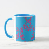 Damask Magenta-Aqua Mok (Links)