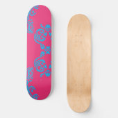 Damask Magenta-Aqua Persoonlijk Skateboard (Voorkant)