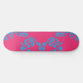 Damask Magenta-Aqua Persoonlijk Skateboard (Horizontaal)