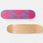 Damask Magenta-Aqua Persoonlijk Skateboard (Horizontaal)