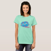 Damask Magenta-Aqua T-shirt (Voorkant volledig)