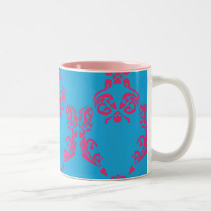 Damask Magenta-Aqua Tweekleurige Koffiemok