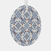 Damask Majolica Pottery Tegel Design Glas Ornament (Voorkant Rechts)