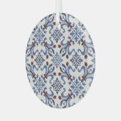 Damask Majolica Pottery Tegel Design Glas Ornament (Voorkant links)