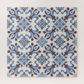 Damask Majolica Pottery Tegel Design Legpuzzel (Horizontaal)