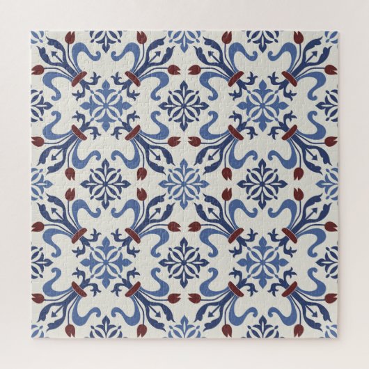 Damask Majolica Pottery Tegel Design Legpuzzel (Verticaal)