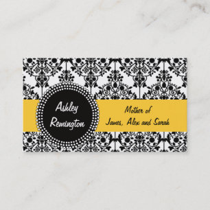Damask mammie Calling Cards Yellow Contactkaartje