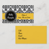 Damask mammie Calling Cards Yellow Contactkaartje (Voorkant / Achterkant)
