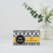 Damask mammie Calling Cards Yellow Contactkaartje (Staand voorkant)