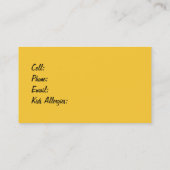 Damask mammie Calling Cards Yellow Contactkaartje (Achterkant)