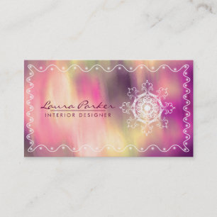 Damask Mandala Waterverf Elegant Artist  Visitekaartje