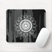 Damask MandalaBlack en White Waterverf Muismat (Met muis)