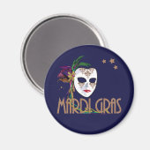 Damask Mardi Gras Mask Magnet (Voorkant / Achterkant)