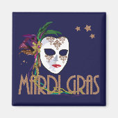 Damask Mardi Gras Mask Magnet (Voorkant)
