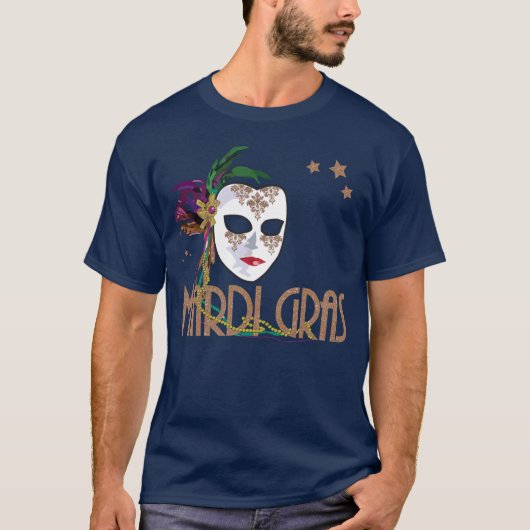 Damask Mardi Gras Mask T-shirt (Voorkant)