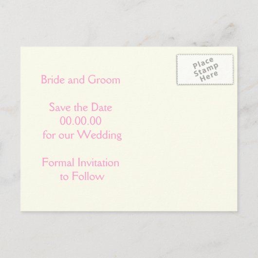 Damask marine blauw, roze bruiloft Save the Date Aankondigingskaart (Achterkant)